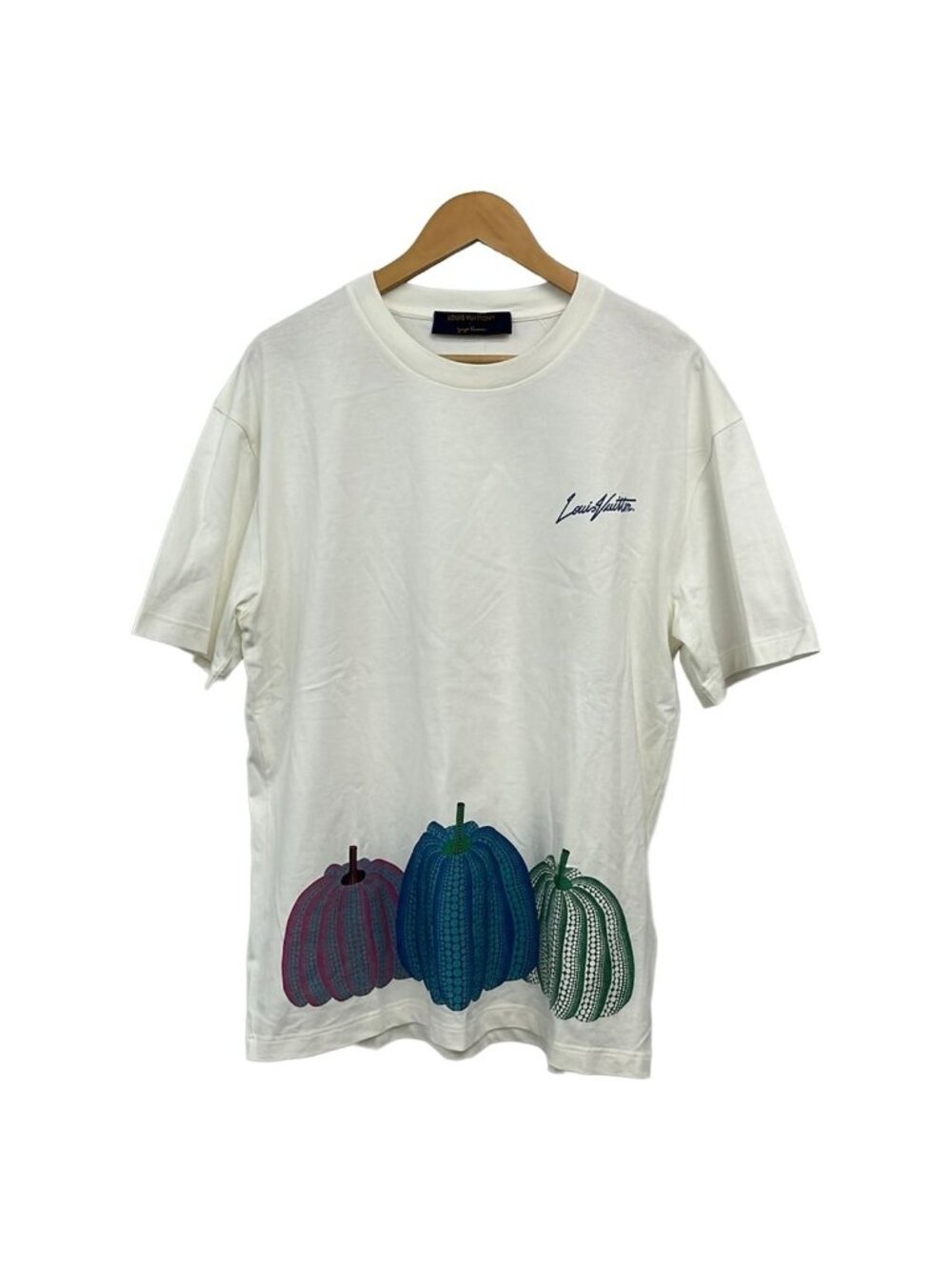 Louis Vuitton Short Sleeve T-Shirt Ivory Red Multi Crew Neck Yayoi Kusama L